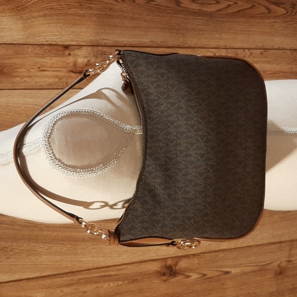 NWOT MICHAEL by Michael Kors Small Monogram Brown Kelsey Shoulder/Crossbody Bag - Picture 6 of 12